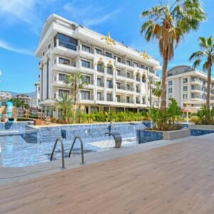 Уютная меблированная квартира 1+1 в комплексе с богатой инфраструктурой, район Оба.