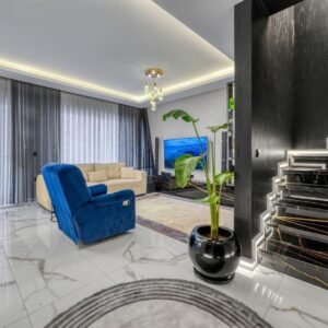 Продажа меблированного дуплекса 2+1 с видом на море, в Каргиджаке, Аланья.