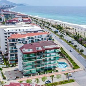 Роскошный дуплекс 2+1 у моря с панорамным видом на море и горы, Кестель Аланья.