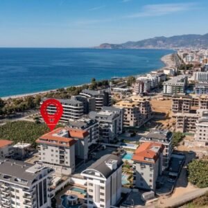 Меблированный дуплекс 2+1 с видом на море в районе Каргыджак, Аланья.